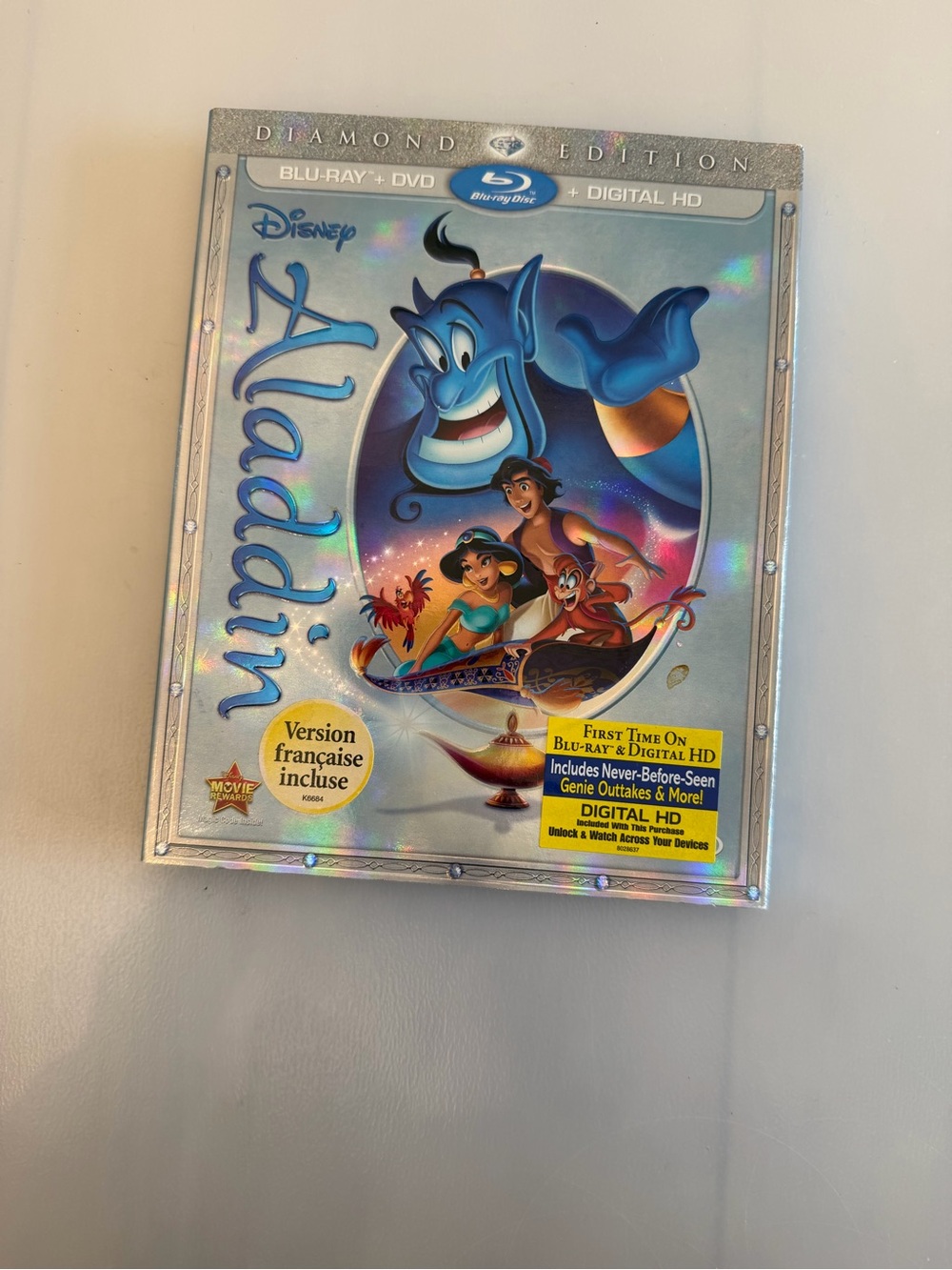 Disney Aladdin Diamond Edition Blu-ray DVD Digital HD Slipcover Bilingual